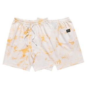 Pantalones cortos de playa de verano para hombre de alta calidad, logotipo personalizado, cintura alta, tinte de corbata, lavado, estilo informal, ecológico, patrón sólido liso - Product Image 5