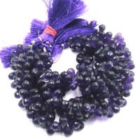 Améthyste à facettes en forme de goutte Briolette, Améthyste à facettes Briolette, Améthyste à facettes 6x10-9x13mm Perles d'améthyste 8 inch