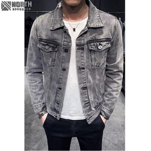 Veste en jean bleu personnalisée manteaux en denim extensible pour femmes hommes saison d'hiver logo avant position printemps vestes en jean minces - Product Image 4