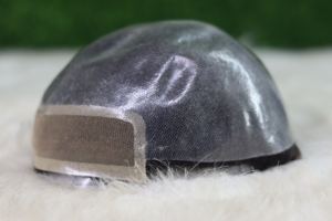 Tupé de cabello humano Remy virgen de 6 "-12" para hombre Bio-Lace Front Skin PU Back 8x10 "Base 90-120% Densidad natural Kinky Straight - Product Image 3