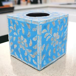 Caja de pañuelos de madera de alta calidad hecha a mano con incrustaciones de resina ósea Color personalizable para soporte de pañuelos de Hotel y restaurante - Product Image 5