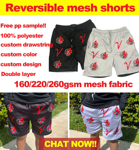 Pantalones cortos de baloncesto atléticos para correr de nailon/algodón de mayor calidad con logotipo personalizado OEM 2 en 1, forro transpirable, gimnasio, malla para el sudor, pantalones cortos para hombre - Product Image 3