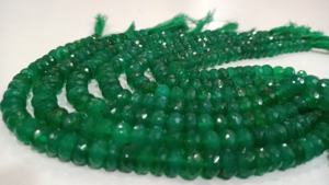 Cuentas facetadas de Rondelle de ónix verde Natural de 8 a 10 mm de alta calidad, hebra de 8 pulgadas de largo para la fabricación de joyas - Product Image 2