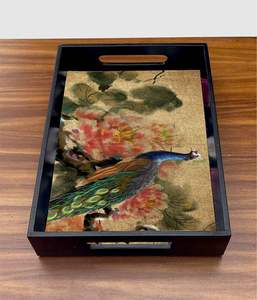 Ensemble de trois plateaux de service rectangulaires en MDF à impression personnalisée ensemble de plateaux de cuisine OEM ODM pour le petit déjeuner ou le dîner - Product Image 5