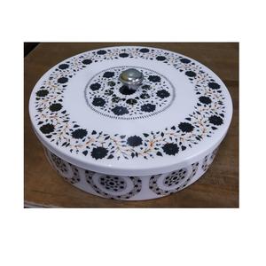 Caja Masala de latón de estilo indio Contenedor de especias de siete compartimentos para uso diario Hecho a mano en la India - Product Image 1