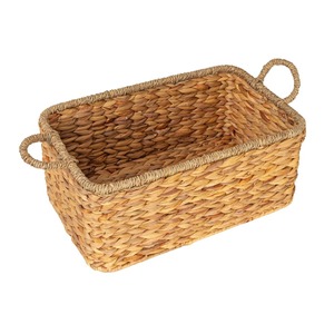 Panier de rangement rectangulaire en jacinthe d'eau et en herbe de mer tissé à la main, vente en gros, écologique, fabriqué au Vietnam - Product Image 1