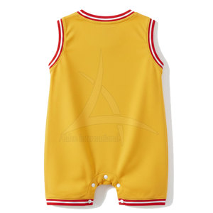 Combinaison pour bébé style maillot de basket, vêtements en coton doux pour nouveau-nés et tout-petits - Product Image 2
