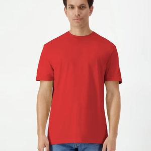 Camiseta regular de algodón puro de alta calidad Camiseta de manga corta informal de color sólido en blanco para hombres - Product Image 3