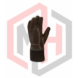 Guantes de Trabajo de Cuero Resistentes al Calor, Guantes de Soldadura de Cuero Vacuno Resistentes y Duraderos, Resistentes a Desgarros, Anti-Cortes, para Bomberos - Product Image 3