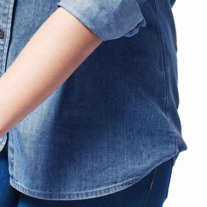 Vestido Camisero Vaquero Tejido Vintage Personalizable para Mujer, Manga Larga, Corte Regular, Secado Rápido, Estilo Casual de Verano, con Borlas y Cuello Camisero - Product Image 5