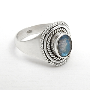 Minimalist Design Beautiful 100% Natural <b>Labradorite</b> Gemstone 925 Sterling Silver Bohemian Silver <b>Rings</b> Wholesale OEM ODM Bulk - Product Image 2