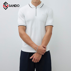 Camisetas de hombre de diseño personalizado de alta calidad para verano tela de punto transpirable con patrón de letras impresas solapa de Golf transpirable - Product Image 5