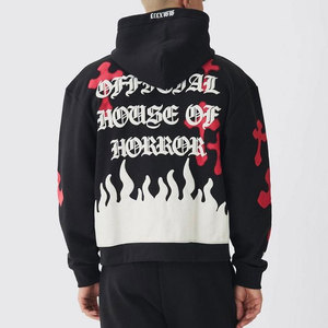 Dernier arrivage Ensembles de streetwear d'hiver à motif uni en coton 100% pour hommes pour survêtement à imprimé bouffant et manches longues - Product Image 5