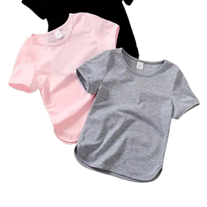 Camiseta de Niña de Manga Corta, Informal, de Tres Piezas, 100% Algodón, Personalizable, Fabricada en Fábrica - Product Image 1