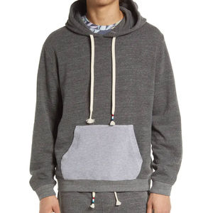 Sweat à capuche en coton à porter tous les jours avec corps uni et manches longues, le format pull prend en charge les patchs ou logos personnalisés. - Product Image 1