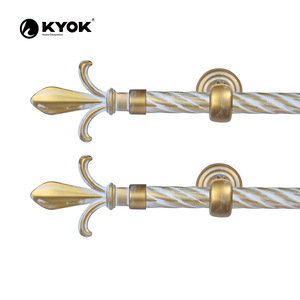 ปลายม่าน KYOK Classic Fleur De Lis สีดำขาว ทำจากพลาสติก สไตล์ดั้งเดิม สำหรับตกแต่งปลายราวม่าน - Product Image 6