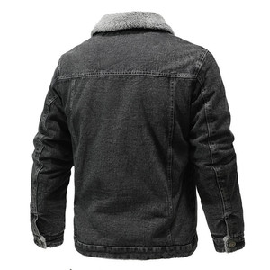 Veste en jean épaisse avec poches en polaire personnalisées pour hommes, vestes pour hommes - Product Image 2