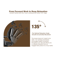 Chaise de bureau exécutive ergonomique moderne en cuir avec accoudoirs réglables, rotation multidirectionnelle et dossier inclinable multi-positions pour le bureau à domicile