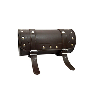 Sac de selle pour moto, universel, marron, Vintage, cuir PU, pour Harley, avec outil latéral - Product Image 3