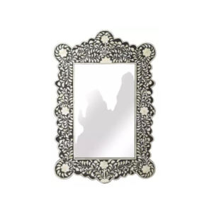 Espejo de pared de madera con incrustaciones de resina y hueso hecho a mano de alta calidad para una decoración única del hogar a precio al por mayor - Product Image 4