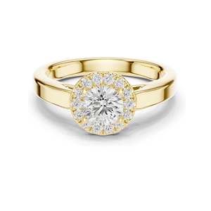 Bague de fiançailles halo avec diamant de laboratoire rond brillant de 0,818 carats, clarté VVS-VS EF, or 18 carats, 14 carats, 10 carats et argent 925, rose - Product Image 3