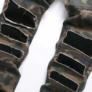 กางเกงยีนส์ลายพรางของผู้ชายกางเกงยีนส์เอวสูงแบบกำหนดเองมีกระเป๋า - Product Image 3