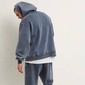 เสื้อฮู้ดแบบสวมหัวสำหรับผู้ชายเสื้อฮู้ดแบบสวมศีรษะ460 GSM เสื้อมีฮู้ดผ้าทอโอเวอร์ไซส์ซักฤดูร้อน OEM - Product Image 3