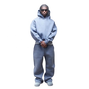 Custom Running Streetwear Baggy Designer Plain 100% Cotton Tracksuit Manufacturer Hoodies and <b>Sweatpants</b> <b>Set</b> for Men - Product Image 6
