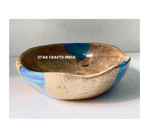 Nuevo cuenco de madera y resina epoxi para el hogar, cocina, mesa, vajilla, cuenco, tamaño personalizado, forma redonda, calidad superior de la India - Product Image 5
