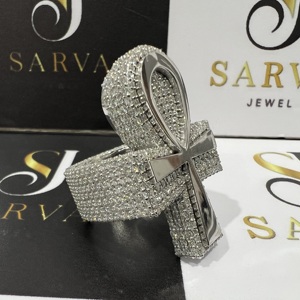 Eternity แหวนแต่งงานแหวนหมั้นเพชร S925ดีแหวนเงินสเตอริงซ้อนกันได้เครื่องประดับผู้หญิงปาร์ตี้สไตล์ฮิปฮอป - Product Image 5