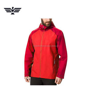 Veste d'extérieur respirante coupe-vent en toile bicolore avec logo personnalisé sur le devant et col montant fin pour homme - Product Image 2