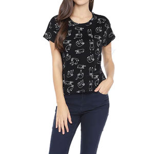 Camiseta de mujer de nuevo diseño, camiseta de manga corta con cuello redondo hecha a medida para niñas, camisetas transpirables de secado rápido sostenibles para mujeres - Product Image 3