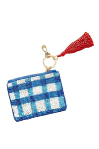 Broderie perlée à la main pochette à monnaie Mini fermeture éclair bon coeur conception perles de rocaille broderie inde Mini sac fourre-tout promotionnel - Product Image 2