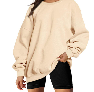 Sweat-shirt oversize pour femme, streetwear d'hiver, de haute qualité, uni, 100% coton, coupe-vent, respirant, service OEM personnalisé sur le devant - Product Image 6