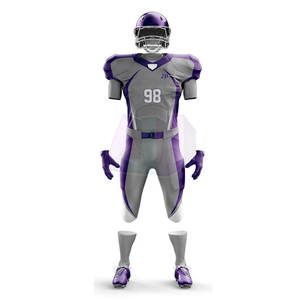 Ensemble d'uniformes de football américain pour hommes adultes avec manches courtes, matière légère en polyester et élasthanne, design respirant et flexible - Product Image 2