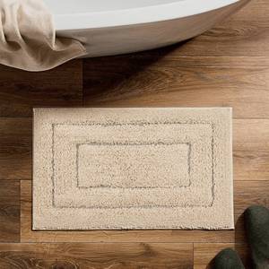 Softa Beige Border Recycled Cotton <b>Rug</b> Handwoven Bathroom Floor Mat 45x75 cm - Product Image 2