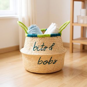 Hot Sale Eco Friendly Handwoven Seagrass Belly <b>Basket</b>, <b>Laundry</b> <b>Basket</b>, Planter Or Toy Storage Multi Purpose Wholesale - Product Image 2