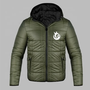 Veste bomber d'hiver pour homme CardiacSports High Street, à capuche, col montant, logo imprimé par transfert thermique sur le devant, coupe ajustée, en PU - Product Image 1