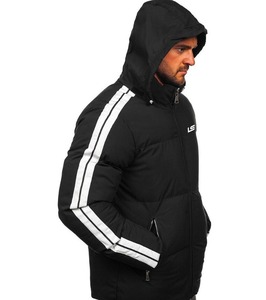 Veste matelassée en toile personnalisée en gros pour hommes, couleurs unies d'hiver, service OEM, haute qualité, imperméable, réversible - Product Image 5