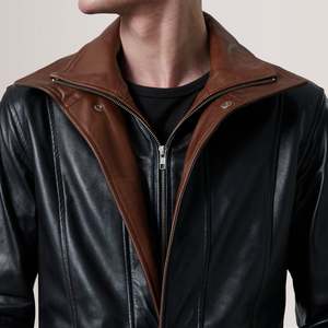 Abrigo de Cuero Negro para Hombre Connor - Product Image 6