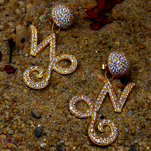 À la mode en argent Sterling 925 plaqué or Vermeil topaze blanche pierres précieuses femmes porter ensemble de boucles d'oreilles - Product Image 2