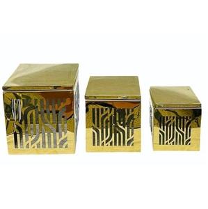 Juego de 3 soportes de metal dorado martillado Riser Dátiles árabes que sirven Ramadán Chocolate Sweet Serving Riser - Product Image 5