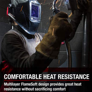 Gants de soudage en cuir de vachette résistant aux hautes températures soudeur spécial anti-brûlure respirant résistant à la déchirure gants sans silicone - Product Image 4