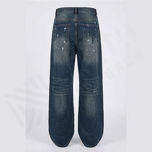 Latest Design Custom <b>Men's</b> High Street Unisex Vintage Denim <b>Jeans</b> Washed Baggy Pants Durable <b>Trousers</b> Customized Color Wholesale - Product Image 2