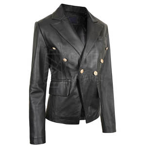 Veste d'hiver pour femme en cuir véritable de haute qualité, logo personnalisé sur le devant, écologique, coupe-vent, manches longues, tailles personnalisables - Product Image 5