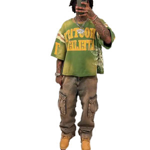 Custom <b>Men</b> High Quality <b>T</b>-<b>Shirt</b> Boxy Street Wear Heavy Weight 100% Cotton Boxy <b>Fit</b> Cropped Quick <b>Dry</b> <b>T</b> <b>Shirt</b> for <b>Men</b> - Product Image 3