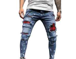 กางเกงยีนส์สั่งทำพิเศษ ผ้าคอตตอนหนานุ่ม ปักลาย กางเกงวินเทจ กางเกงยีนส์สั่งทำพิเศษสำหรับผู้ชาย - Product Image 5