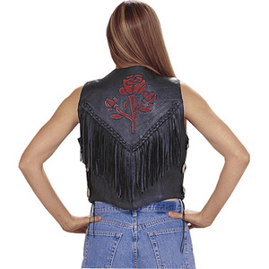 Chaleco de cuero de lona a prueba de viento Vintage para mujer, con decoración de encaje, elegante chaleco exterior, tipo chaleco, para mujer, 2017 - Product Image 6