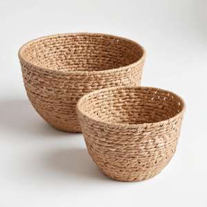 Cuenco de caña y ratán hecho a mano con diseño tejido natural-Pieza decorativa y funcional versátil para la decoración del hogar - Product Image 4