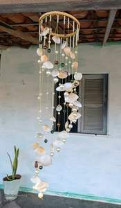 Carillón de viento de concha decorativa Idea de regalo costera hecha a mano para amantes del mar y coleccionistas - Product Image 3